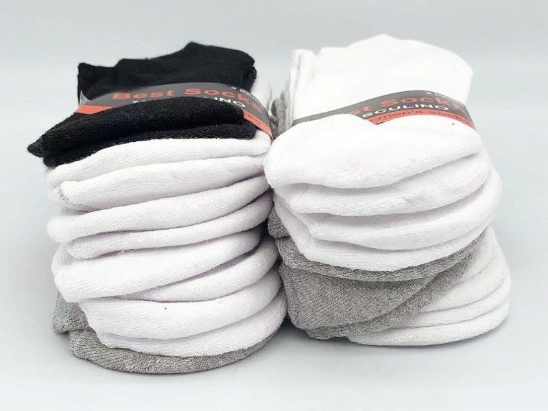 (12 Pairs) Plain Sport Socks Cushion Training Socks Ankle Socks