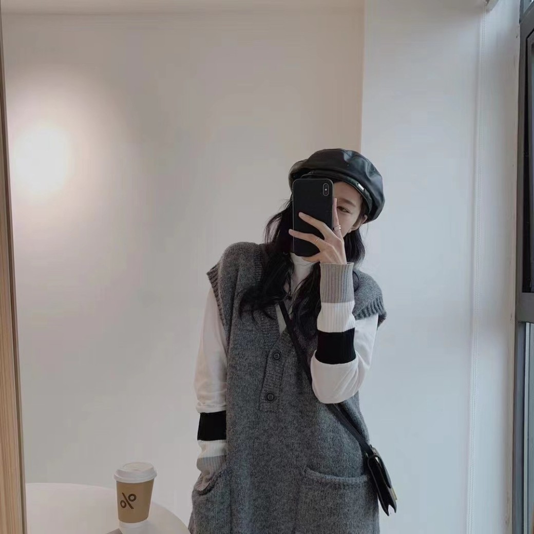 Autumn And Winter Loose Cold Wind Sweater And Sleeveless Dress