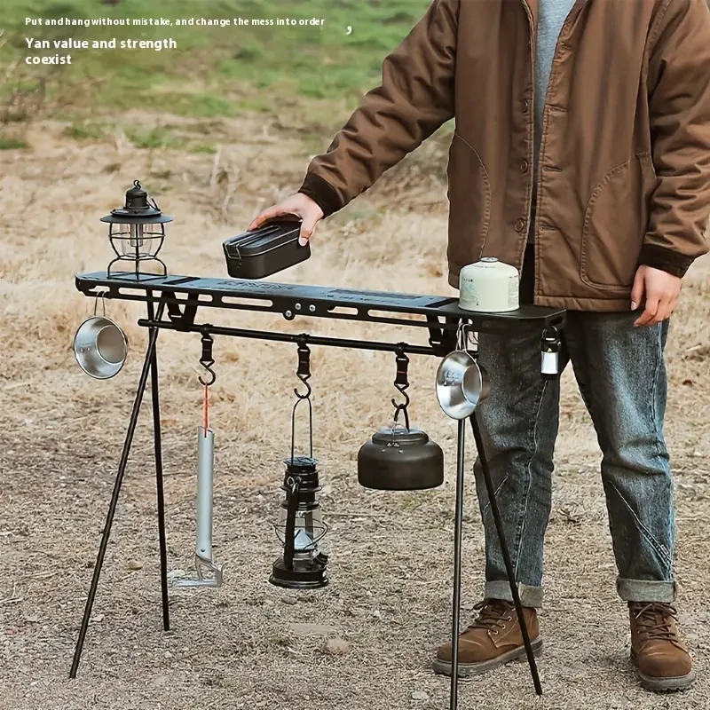 Portable Folding Camping Table with Storage Tray