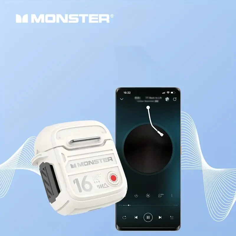 New Wireless Earbuds for Running Sports, Wireless Earphones with Earhooks Pure Bass Sound, Over Ear Headphones with Dual-LED Display, Earphones Built-in Microphone, Noise Cancelling Headset (Red), Video Games Theme