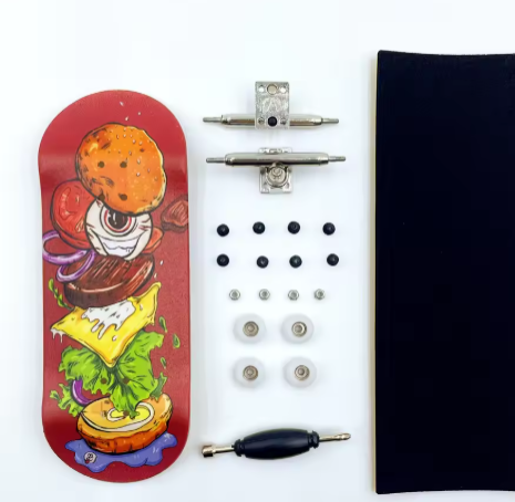 34mm Fingerboard Set Professional Wooden Deck Single Axle Truck CNC Wheels Complete Mini Finger Skateboard