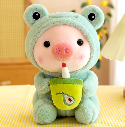 Bubble Pig Plush Toy Stuffed Animal Bunny Frog Unicorn Tiger Pillow Cup Milk Tea Boba Plushies Doll Birthday Gift Cuddly Baby