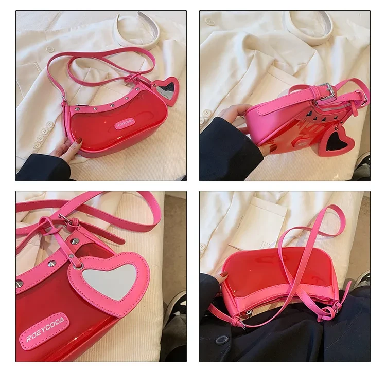 Summer Trendy Jelly Ins Style Transparent One-shoulder High Sense Baguette Bag