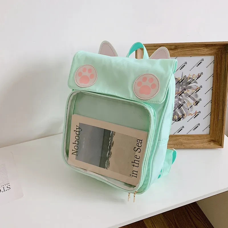 Korean Cute Cartoon Cat Ear Girl Backpac