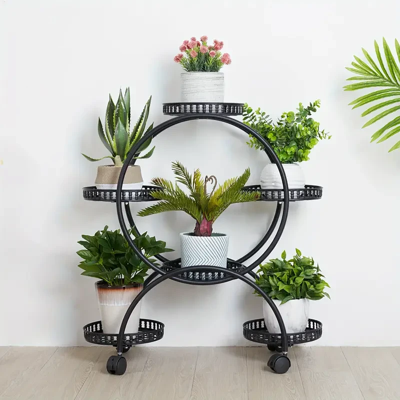 6 Pot Metal Plant Stand Multi-Layer Plant Holder