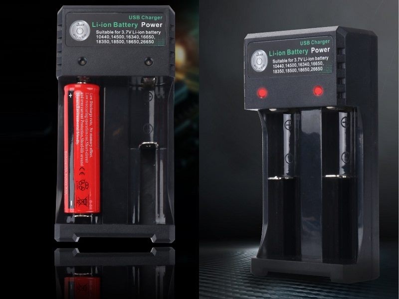 USB Charger for 18650 Rechargeable Battery 2 Slot