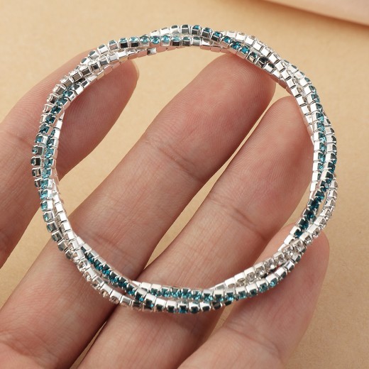 Multilayer Rhinestone Bracelet Girl Bracelet Bracelet Three Layer Cross Diamond Bracelet