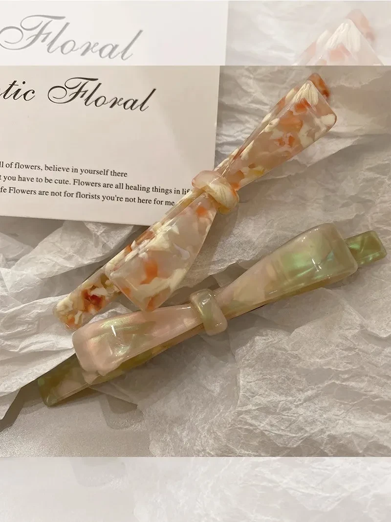 Vertical Bow Simple Hair Clip Women