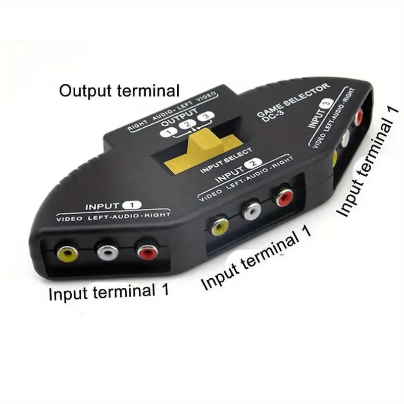 3-Way Audio Video AV RCA Switch Splitter