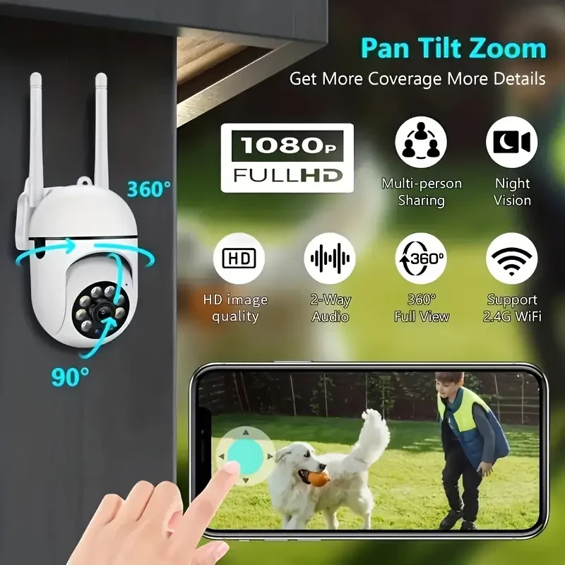 1080P Wireless Spherical Safety Camera - Panoramic Motion Detection