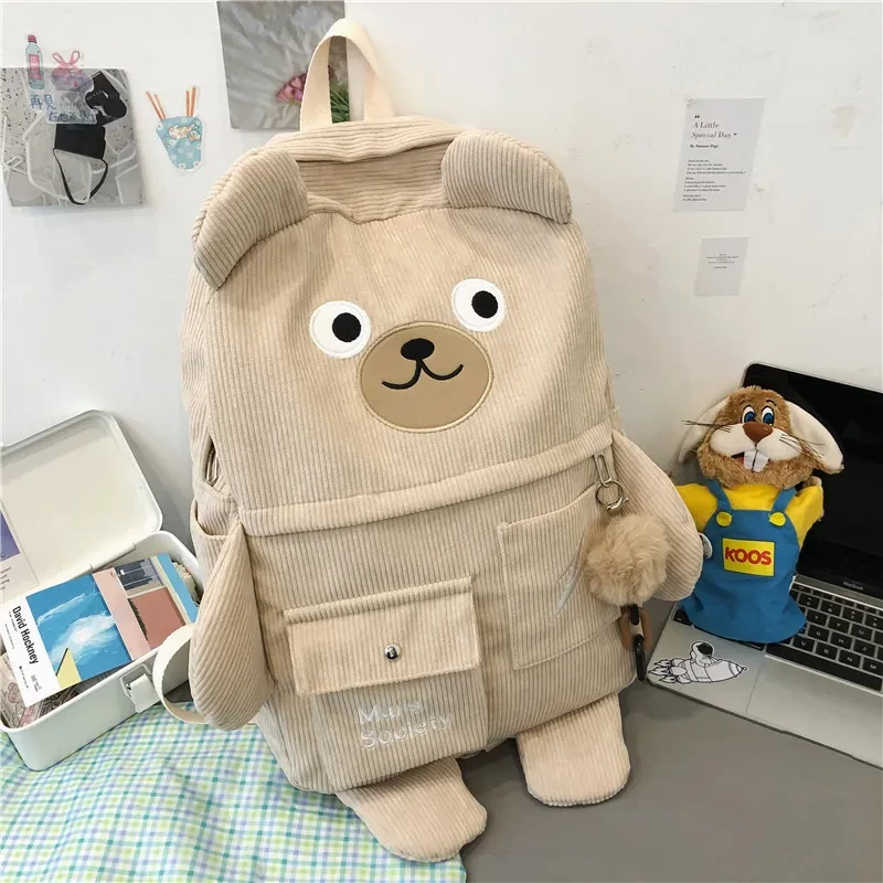 Japanese And Korean Ins Cute Bear Backpack Large Capacity