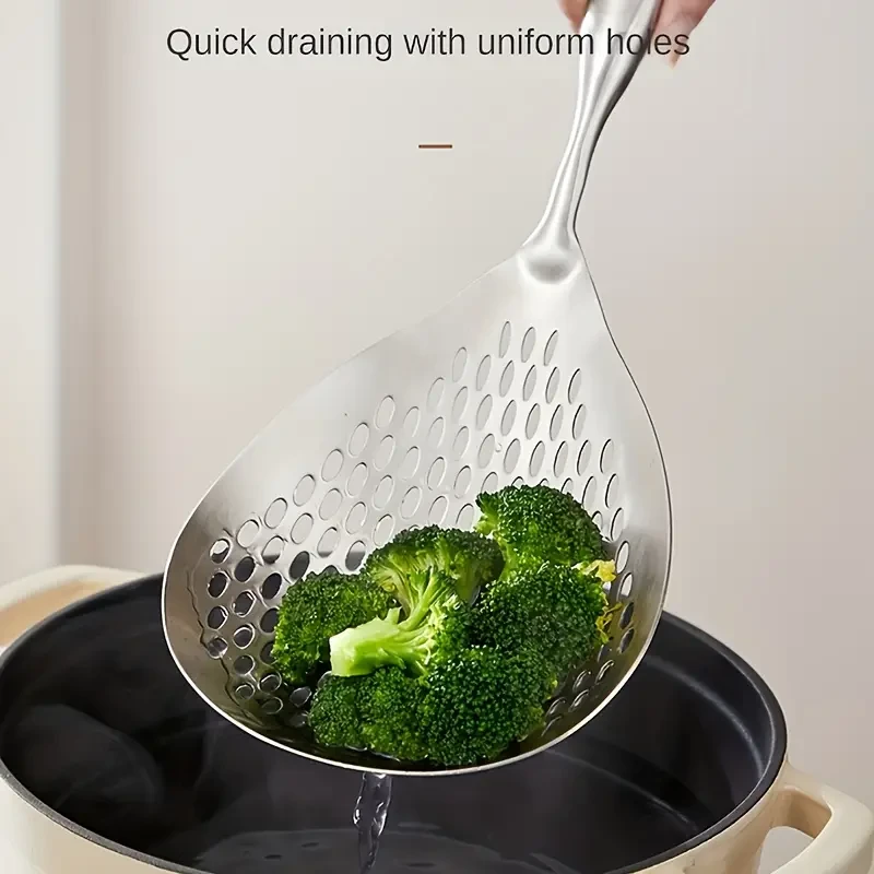 Large Stainless Steel Colander Skimmer - Durable Kitchen Strainer