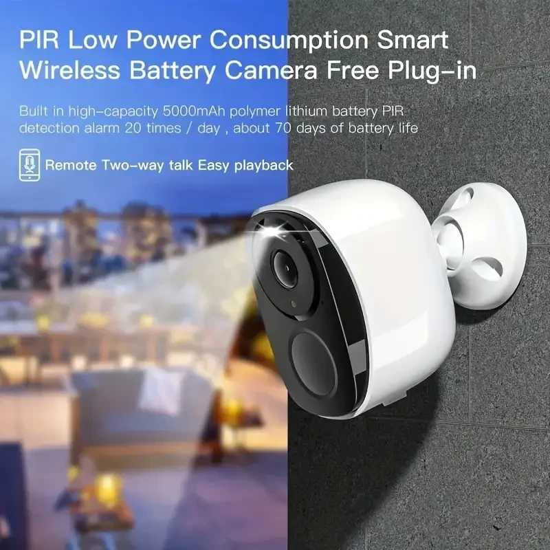 Outdoor Wireless Security Camera - 2K 5MP Video Resolution, AI Motion Detection