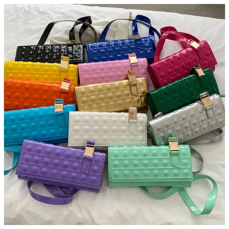 Multi-Color Crossbody Fashion Diamond Chain Small Square Bag