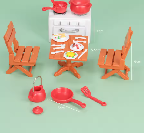 Forest Family Toys Miniature Items Dollhouse Furniture Set Toys For Girl Shop Scene Compatible Miniature Pretend Creative Ideas