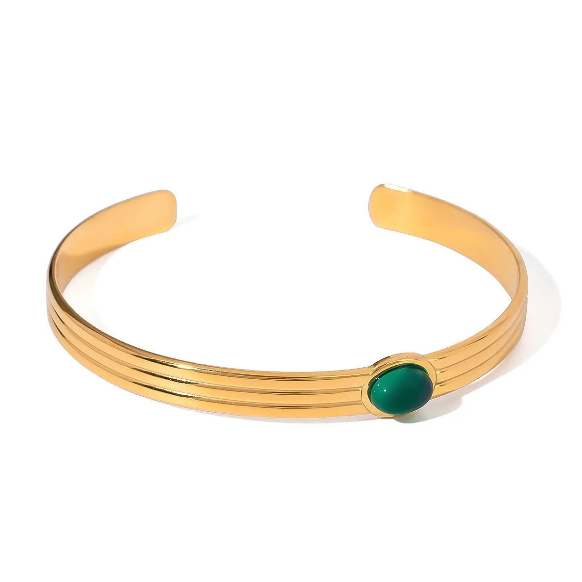 Stainless Steel Green Agate Thread Bracelet Fashion