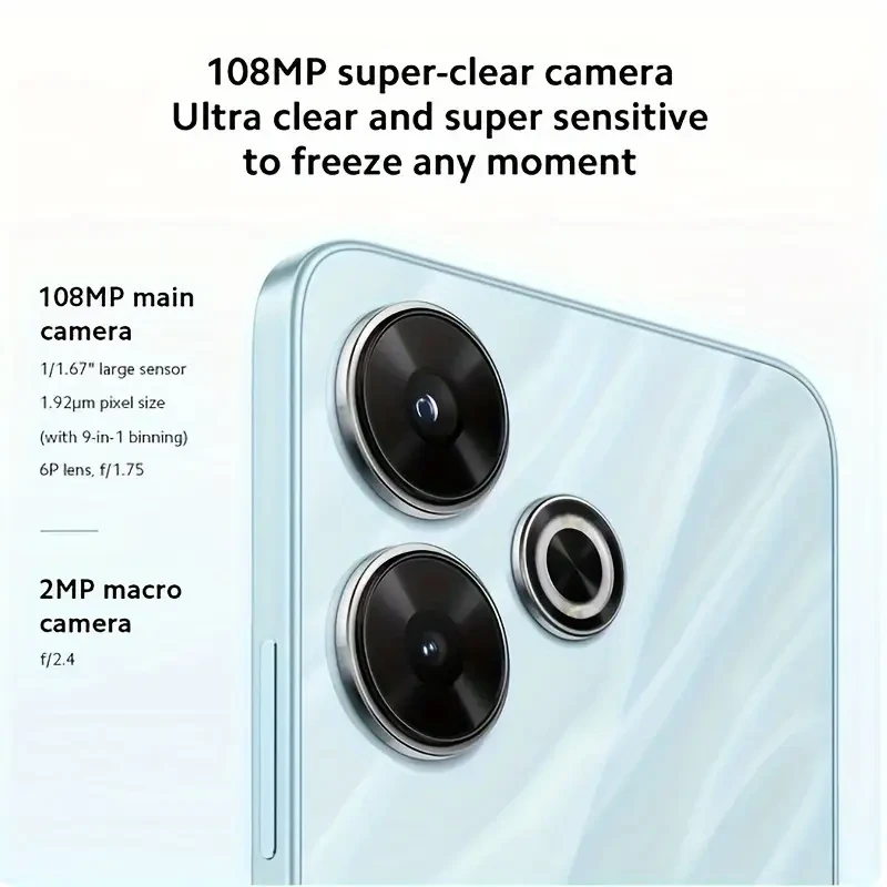 Global Version for Xiaomi Redmi 13 Smartphone 108MP super clear camera MediaTek Helio G91 Ultra 33W fast charging 5030mAh battery