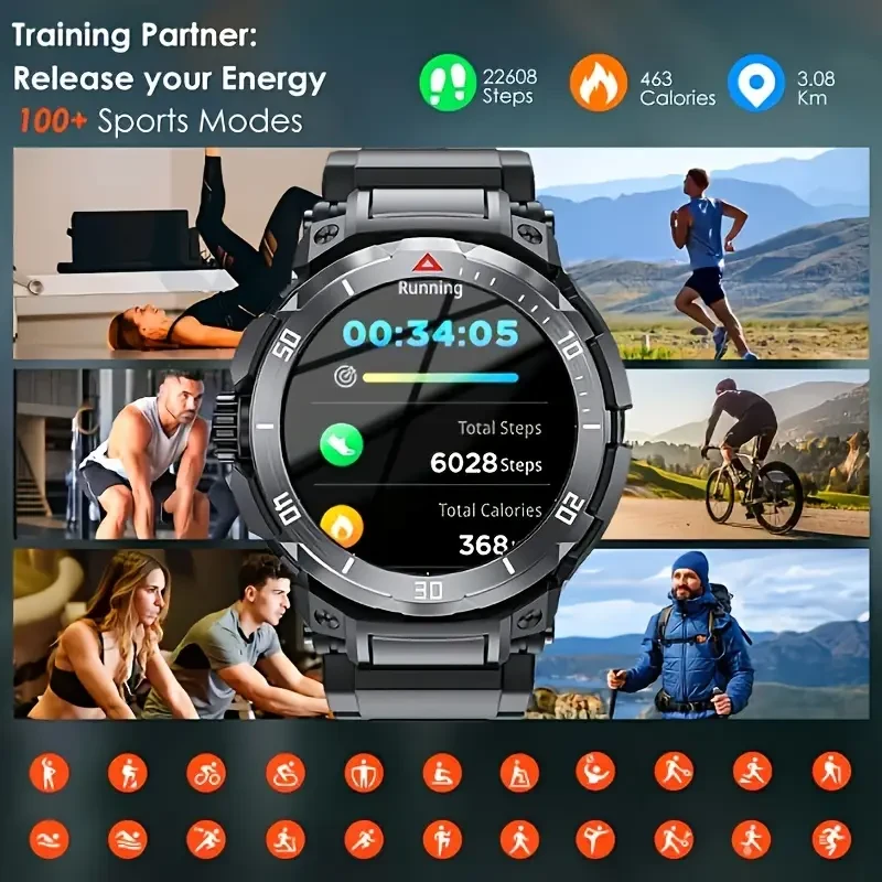 Daorkow'S New Smart Watch Features Wireless Calling And Built-In Headphones, Designed for Both Android And Iphone. It'S a Two-In-One Device Suitable for Gifts, for Both Men And Women, Perfect for Outdoor Activities And Office Use.