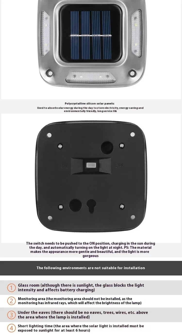 Solar Powered Outdoor Courtyard Garden Buried Light