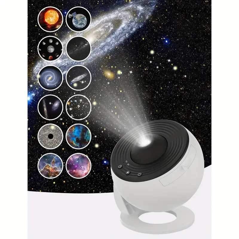 13-in-1 Galaxy Star Projector - 360 Rotating Nebula Lamp
