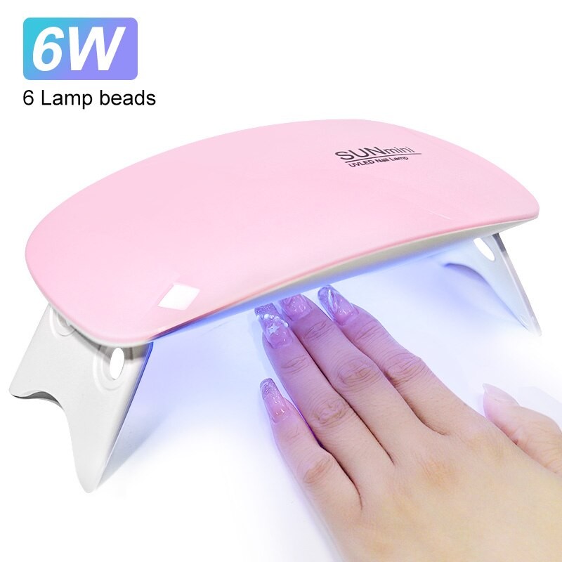 6W Mini Nail Dryer Machine  Portable 6 LED UV Manicure Lamp