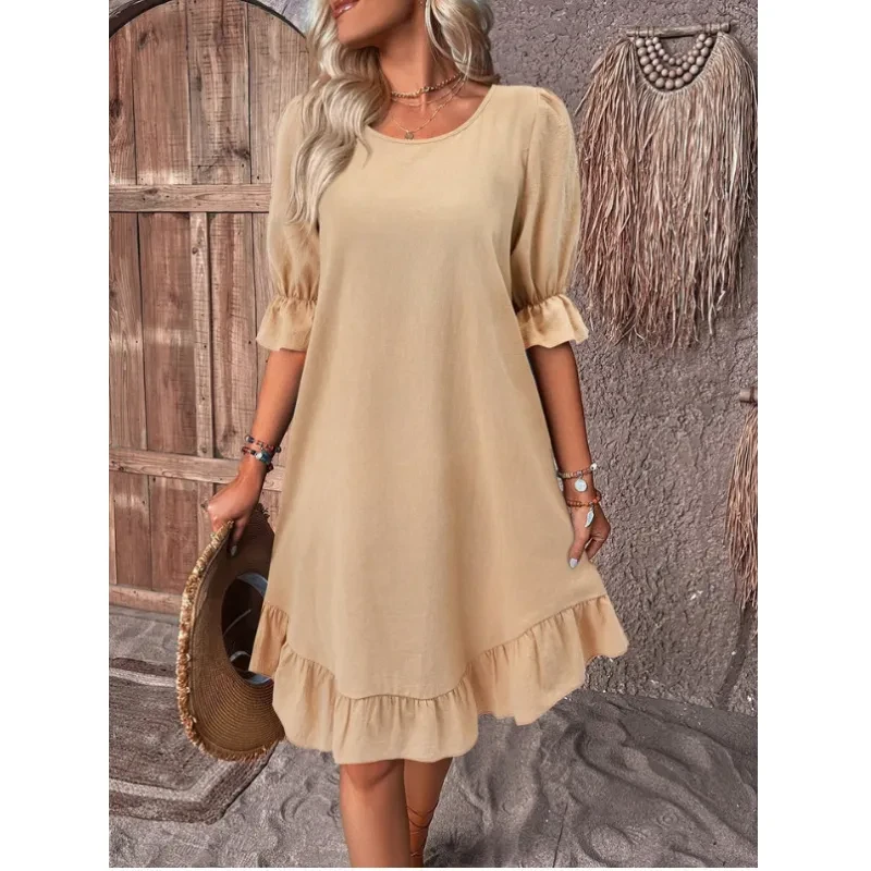 Fashion Ruffle Short-sleeved Dress