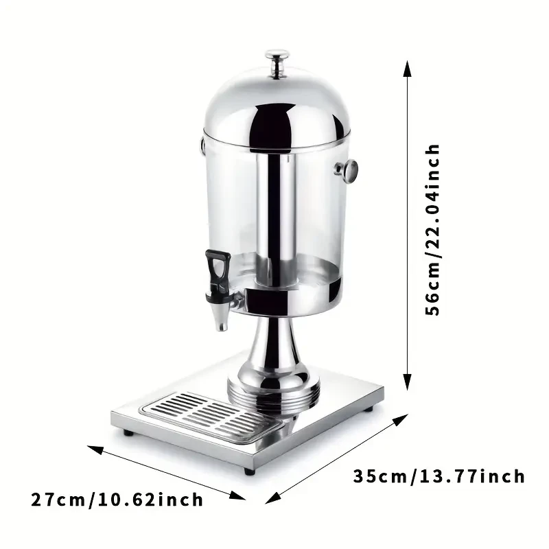 Insulated Pot Hotel Buffet Juice Dispenser Transparent With Faucet Hot And Cold Dual-purpose Beer Milk Tea Beverage Stainless Steel Juice Dispenser