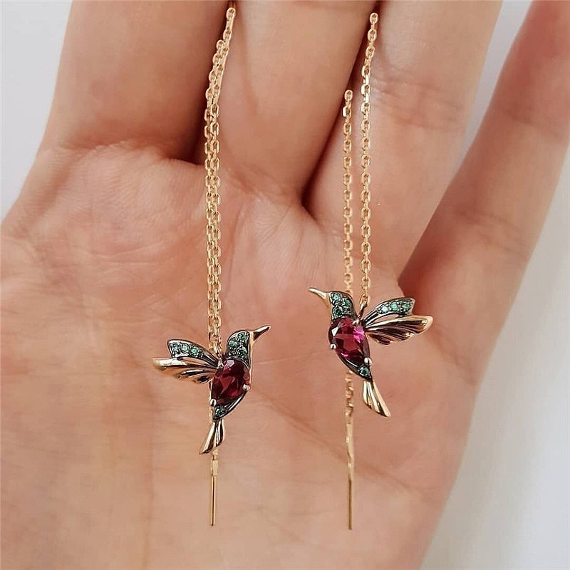 Earrings For Women Elegant Girl Tassel Crystal Pendant Earring Jewelry