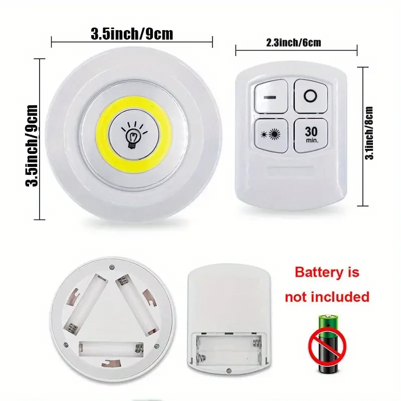Smart Wireless LED Under-Cabinet Lights - Set of 6 with Remote Control