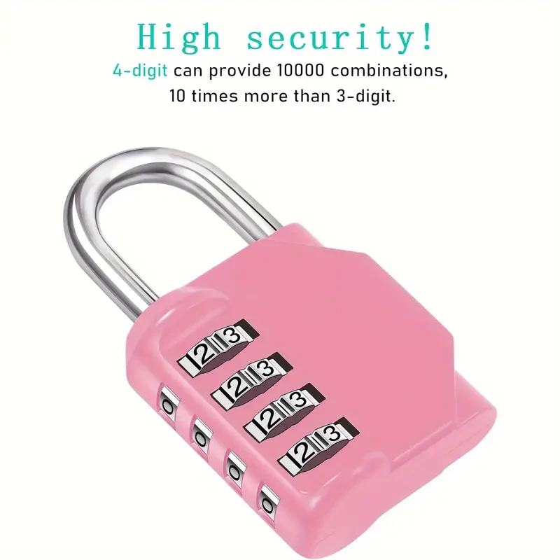 2 Pack 4 Digit Combination Padlock - Waterproof Zinc Alloy Resettable Lock