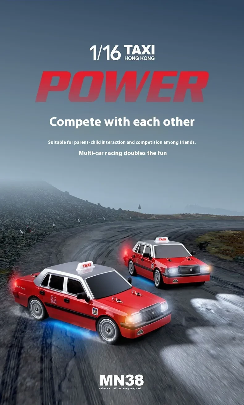 Full Scale RC Drift Remote Control Car Taxi Toy