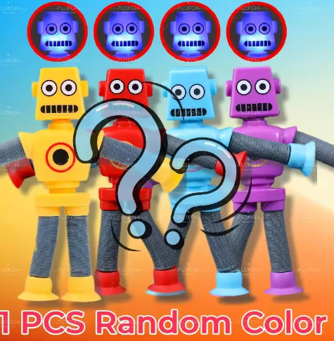 Stretchy Suction Cup Robot Toy Children Shape Changing Telescopic Pop Tubes Sensory Toy for Girls Boys Stress Relief Toy Gifts