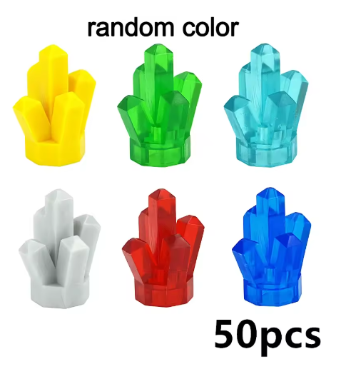 50Pcs 30385 Crystal Stone Painted Gem MOC Gemstone Ore Building Block Particles Model Accessories Compatible Brick Leduo Toys