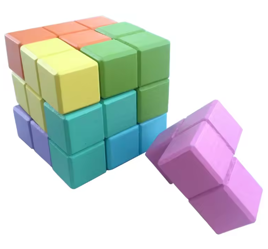 NEW 3D Wooden Children Early Educational Soma Cube Toys Montessori Puzzle Games Brain Challenge Game Sensory Toys for Kids