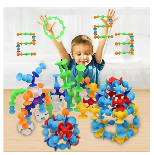 11pcs Set Suction Cup Toys Building Blocks Pop Sucker Darts Funny Toy Set Soft Silicone Set Gift For Kids Boys Girls