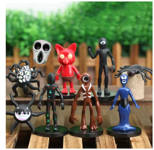 9pcs/set Rainbow Friends Doors Figure Toys Horror Game Doors Character Dolls For Fans Children Gift