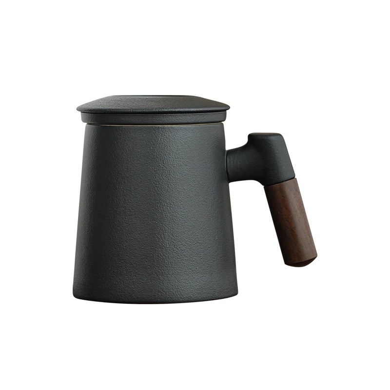 Ceramic Tea Water Separation Tea Cup Mug With Lid