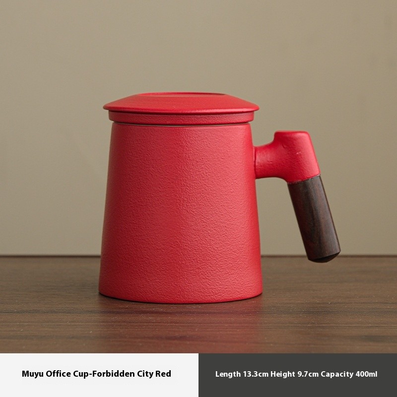 Ceramic Tea Water Separation Tea Cup Mug With Lid