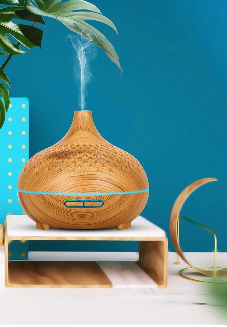 Creative Wood Grain Hollow Aromatherapy Humidifier