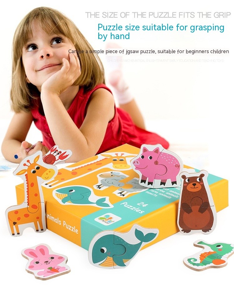 Wooden Early Education Enlightenment Toys Children's Large Matching Puzzle