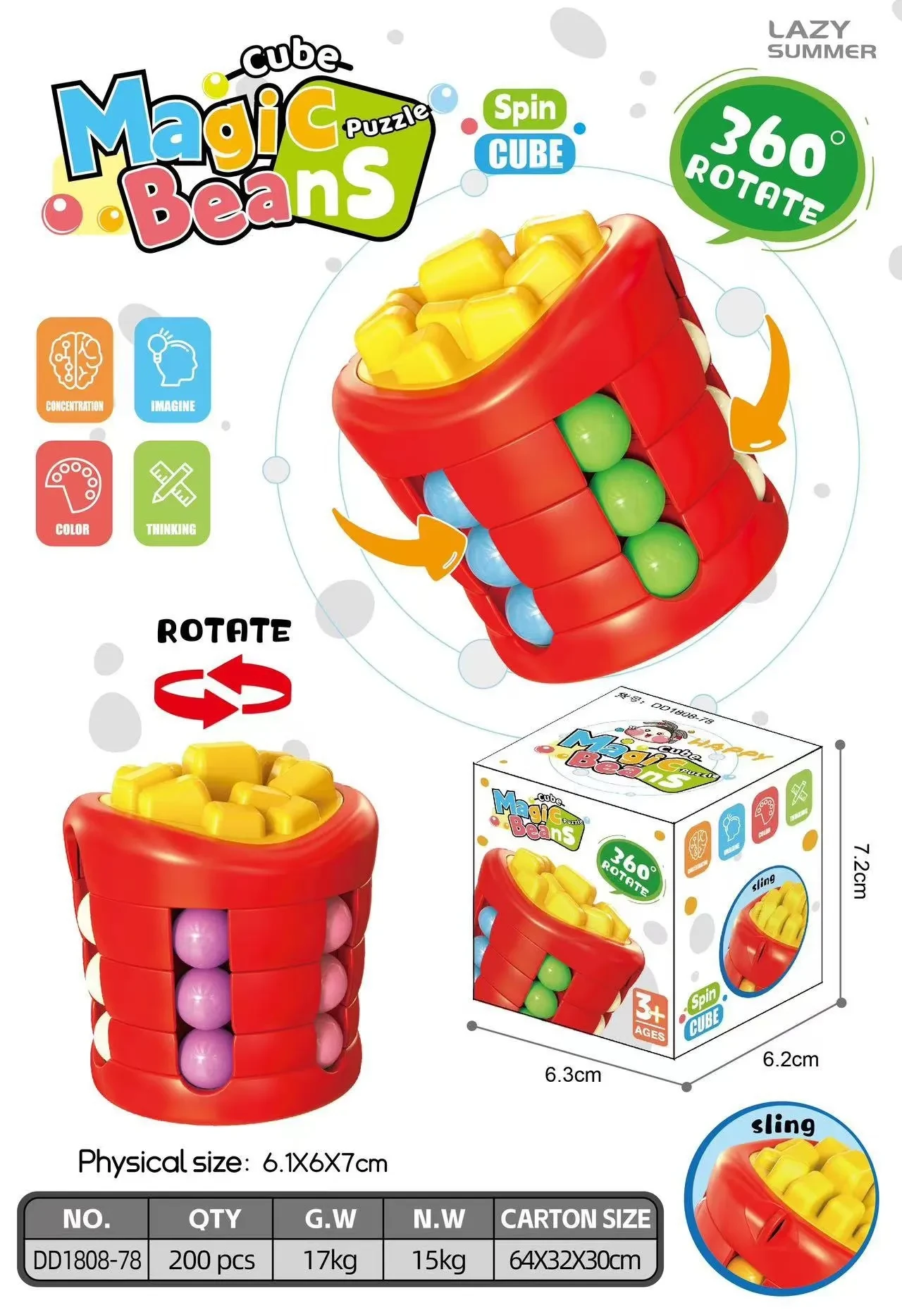 Rubik's Cube Hand Spinner Children's Puzzle Decompression Toy