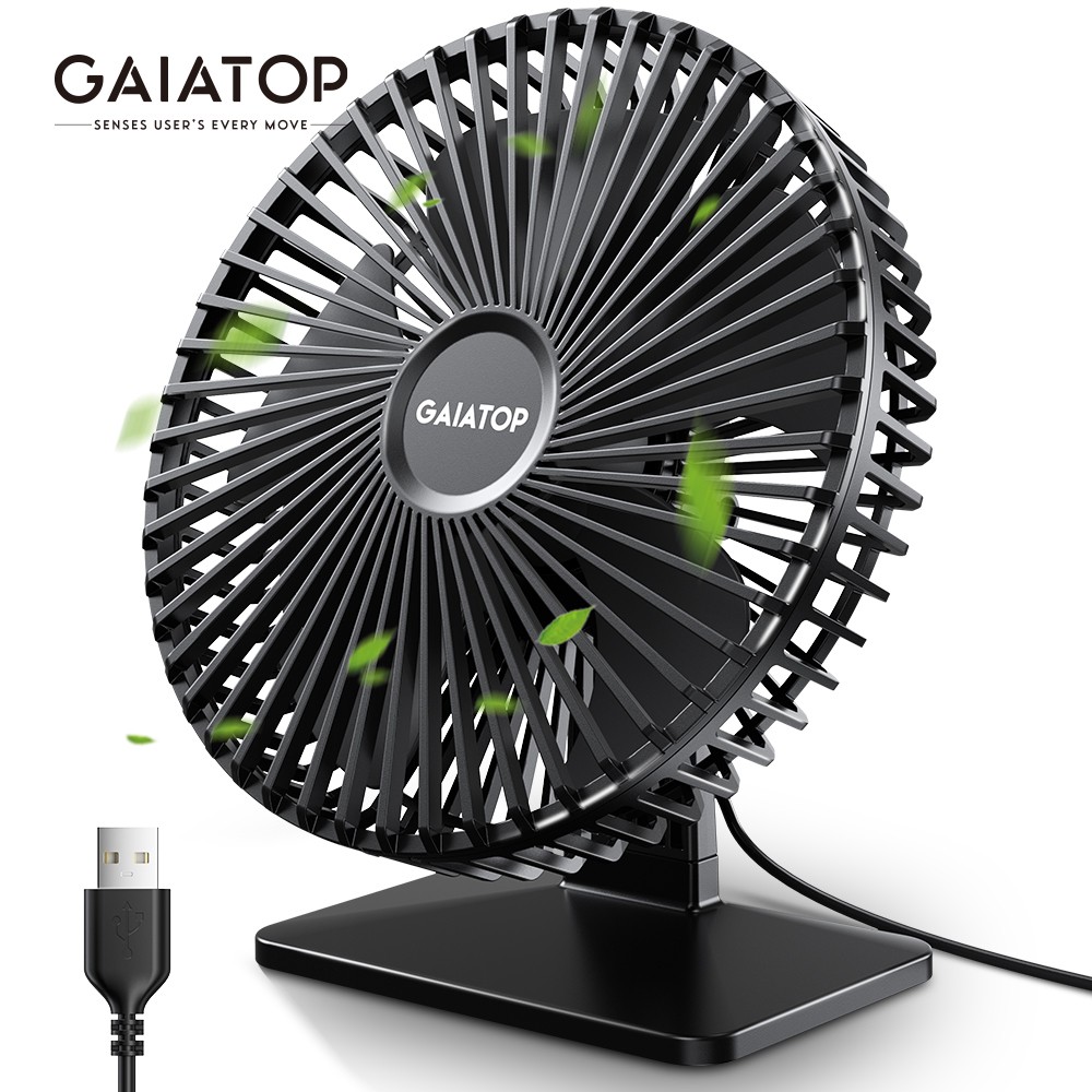 GAIATOP Desk Fan  Portable USB Fan with 4 Speeds and Ultra-Quiet Cooling