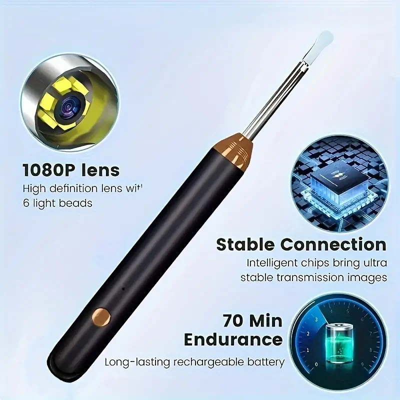 Ear Wax Removal Tool with Camera - 8-Piece Ear Cleaner Set