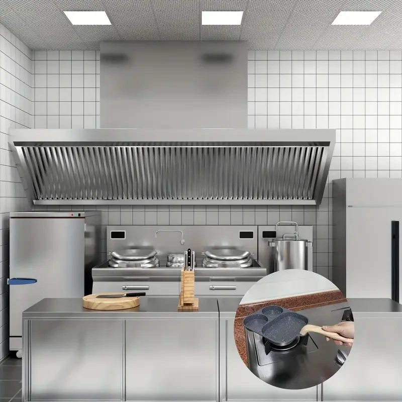 Versatile Non-Stick Aluminum Alloy Frying Pan, Dual Compartment for Eggs & Toast - Rust-Resistant with Wooden Handles, Perfect for Gas & Induction Cooking