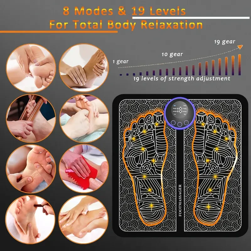 Foot Massager Mat with Remote Control - Pain Relief and Muscle Relaxation