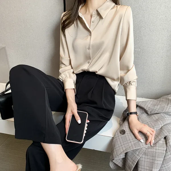 Women's New Style Acetate Satin Shirt