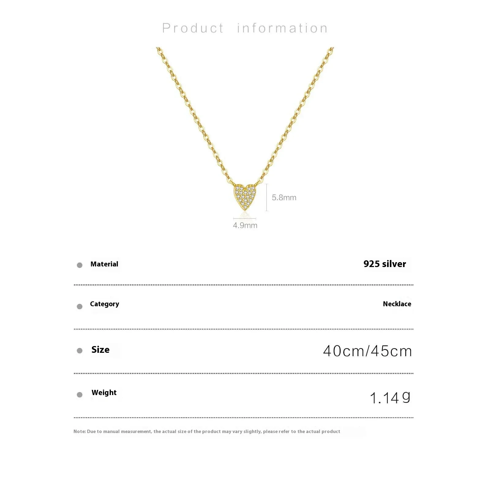 S925 Loving Heart In Sterling Silver Diamond Heart-shaped Pendant Necklace