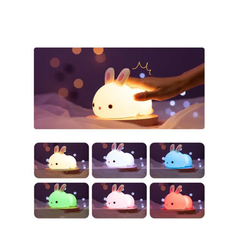 Rabbit Silicone Lamp - Pat Feeding Creative Night Light for Kids
