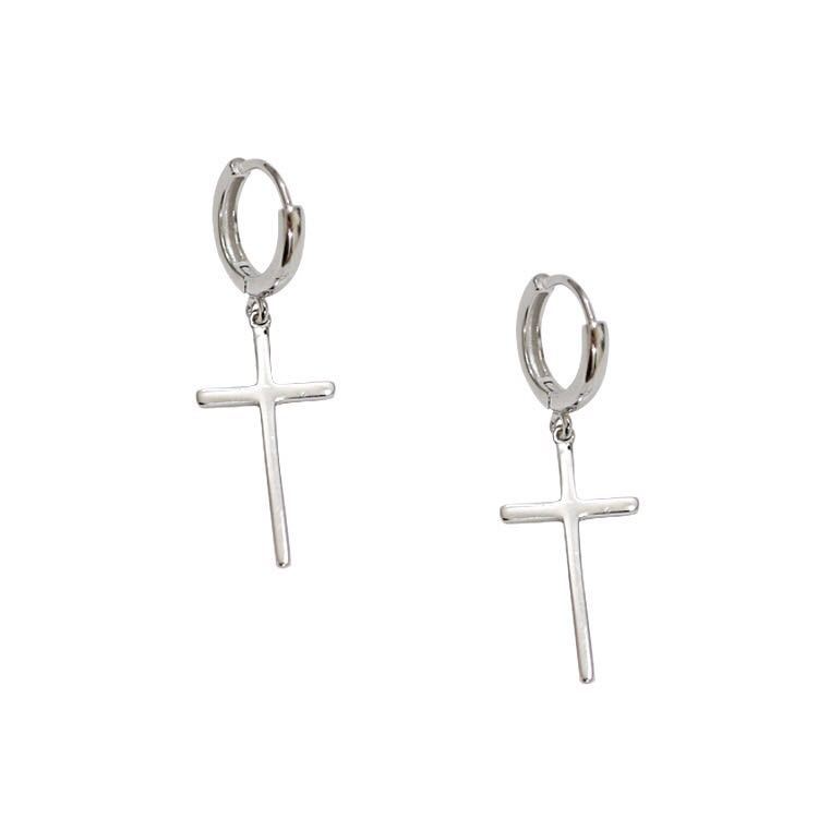 Sterling Silver Stud Earrings Cross Earrings