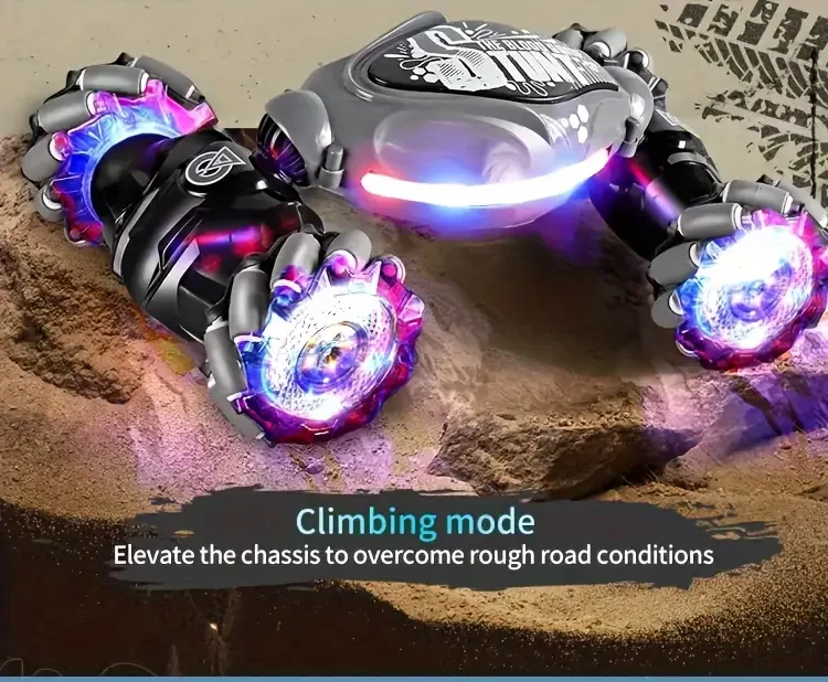 TurboDrift 4WD Gesture Controlled RC Car  Dual-Side Rotating Off-Road Vehicle with LED Lights & Music